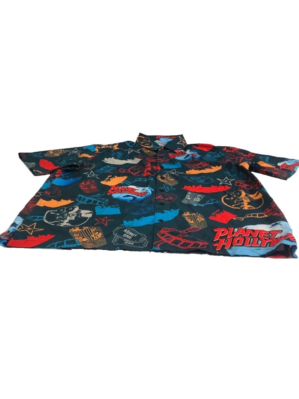 Planet Hollywood Throwback Vintage Style All Over Button Men's L TicToc Shirt